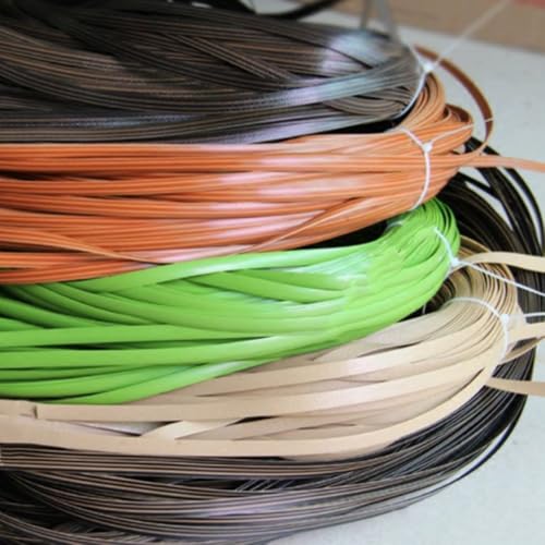 ZIUSFAC Rattan-Möbelreparatur Reparaturmaterial 60m Kunststoff Rattan Weben Material Flaches Korbgeflecht Reparaturmaterial Für Möbel Reparatur(Green) von ZIUSFAC
