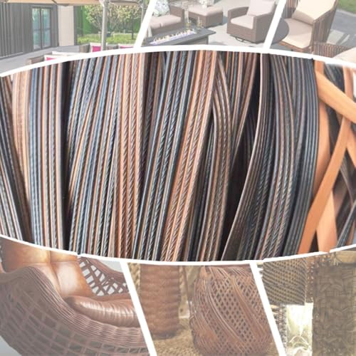 ZIUSFAC Rattan Weben Material Kunststoff Rattan Reparaturmaterial PE Wicker Repair Material Synthetische Rattan-Reparaturset Korbgeflecht Möbel Reparatur-Set(4 Gradients) von ZIUSFAC