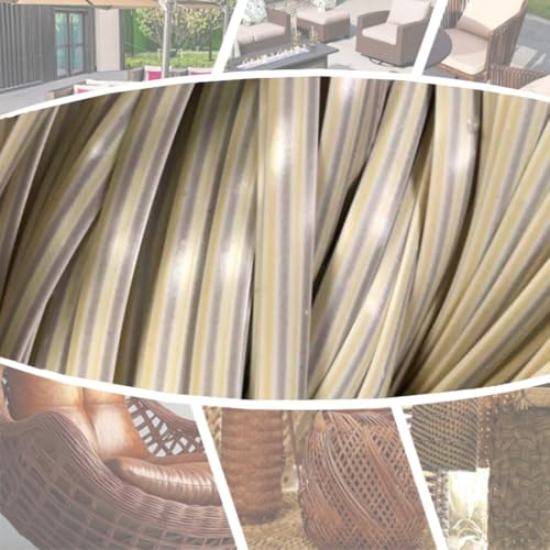 ZIUSFAC Rattan Weben Material Kunststoff Rattan Reparaturmaterial PE Wicker Repair Material Synthetische Rattan-Reparaturset Korbgeflecht Möbel Reparatur-Set(Beige) von ZIUSFAC