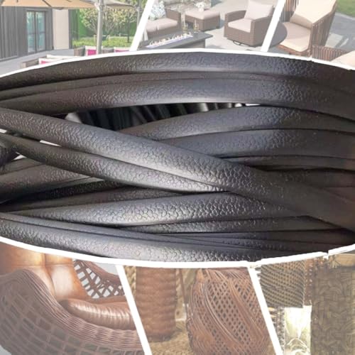ZIUSFAC Rattan Weben Material Kunststoff Rattan Reparaturmaterial PE Wicker Repair Material Synthetische Rattan-Reparaturset Korbgeflecht Möbel Reparatur-Set(Black) von ZIUSFAC