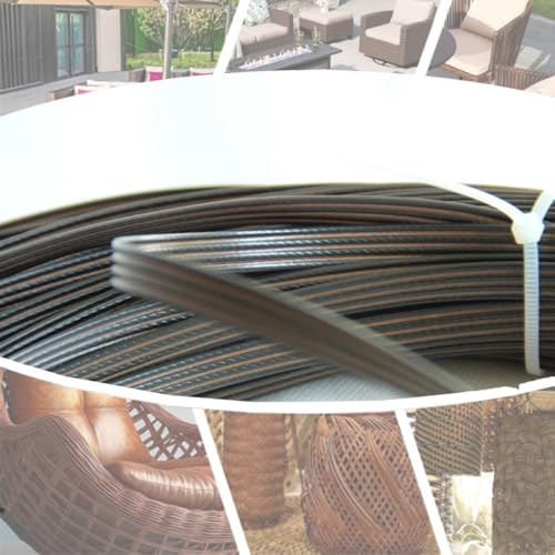 ZIUSFAC Rattan Weben Material Kunststoff Rattan Reparaturmaterial PE Wicker Repair Material Synthetische Rattan-Reparaturset Korbgeflecht Möbel Reparatur-Set(Black Coffee 4) von ZIUSFAC