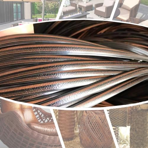 ZIUSFAC Rattan Weben Material Kunststoff Rattan Reparaturmaterial PE Wicker Repair Material Synthetische Rattan-Reparaturset Korbgeflecht Möbel Reparatur-Set(Coffee red) von ZIUSFAC