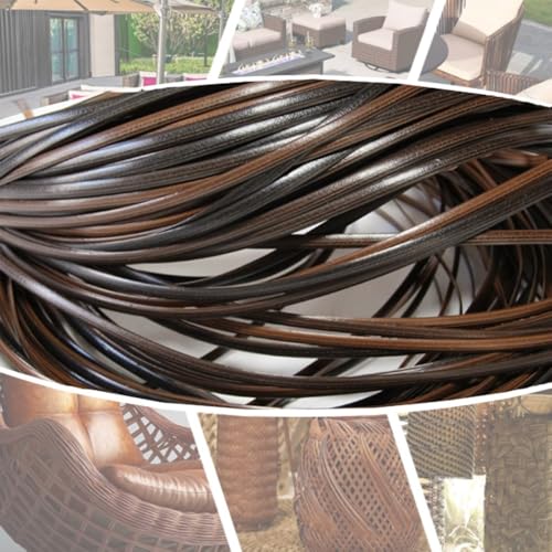 ZIUSFAC Rattan Weben Material Kunststoff Rattan Reparaturmaterial PE Wicker Repair Material Synthetische Rattan-Reparaturset Korbgeflecht Möbel Reparatur-Set(Gradient Coffee) von ZIUSFAC