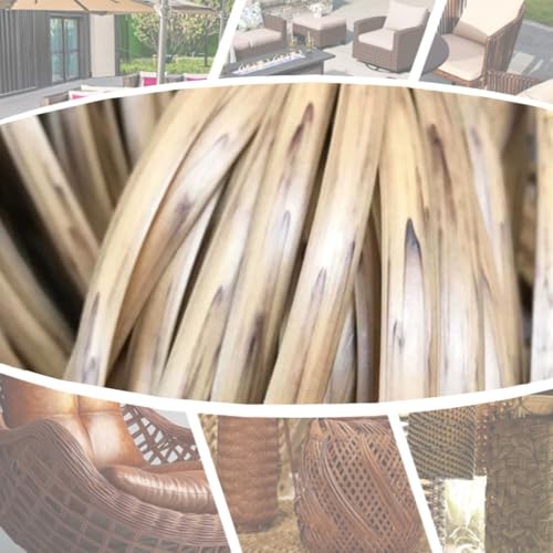 ZIUSFAC Rattan Weben Material Kunststoff Rattan Reparaturmaterial PE Wicker Repair Material Synthetische Rattan-Reparaturset Korbgeflecht Möbel Reparatur-Set(Light Wood Grain) von ZIUSFAC