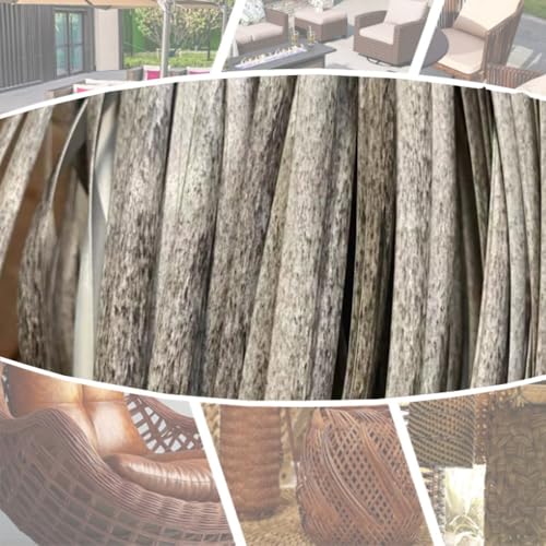 ZIUSFAC Rattan Weben Material Kunststoff Rattan Reparaturmaterial PE Wicker Repair Material Synthetische Rattan-Reparaturset Korbgeflecht Möbel Reparatur-Set(Off-White) von ZIUSFAC