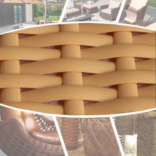 ZIUSFAC Rattan Weben Material Kunststoff Rattan Reparaturmaterial PE Wicker Repair Material Synthetische Rattan-Reparaturset Korbgeflecht Möbel Reparatur-Set(Orange) von ZIUSFAC