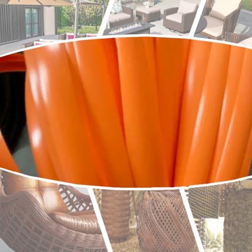 ZIUSFAC Rattan Weben Material Kunststoff Rattan Reparaturmaterial PE Wicker Repair Material Synthetische Rattan-Reparaturset Korbgeflecht Möbel Reparatur-Set(Orange 1) von ZIUSFAC