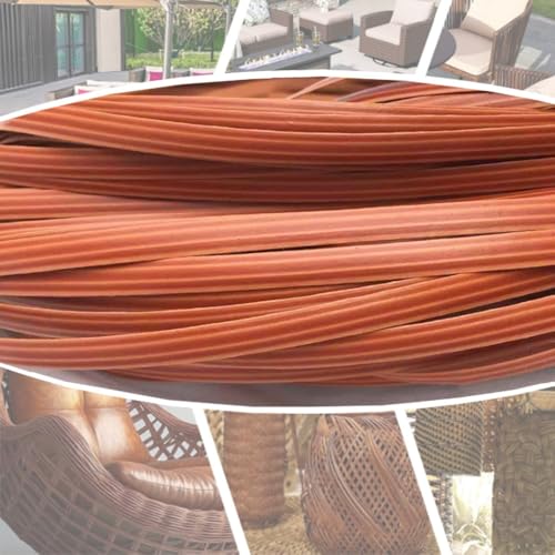 ZIUSFAC Rattan Weben Material Kunststoff Rattan Reparaturmaterial PE Wicker Repair Material Synthetische Rattan-Reparaturset Korbgeflecht Möbel Reparatur-Set(Orange-red) von ZIUSFAC