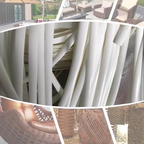 ZIUSFAC Rattan Weben Material Kunststoff Rattan Reparaturmaterial PE Wicker Repair Material Synthetische Rattan-Reparaturset Korbgeflecht Möbel Reparatur-Set(White) von ZIUSFAC