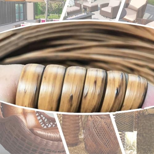 ZIUSFAC Rattan Weben Material Kunststoff Rattan Reparaturmaterial PE Wicker Repair Material Synthetische Rattan-Reparaturset Korbgeflecht Möbel Reparatur-Set(Wood Grain) von ZIUSFAC