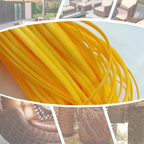 ZIUSFAC Rattan Weben Material Kunststoff Rattan Reparaturmaterial PE Wicker Repair Material Synthetische Rattan-Reparaturset Korbgeflecht Möbel Reparatur-Set(Yellow) von ZIUSFAC