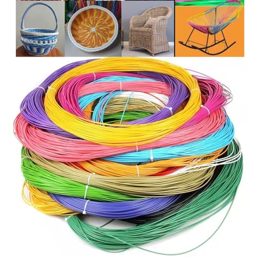 ZIUSFAC Rund Korbgeflecht-Reparaturmaterial Kunststoff Gewebtes Rattan Reparaturmaterial 70m Rattan Weben Material Für Gartenmöbel Terrassenmöbel(Green 2) von ZIUSFAC