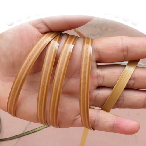 ZIUSFAC Synthetisches Rattan-Reparaturmaterial Für Terrassenmöbel Weiden-Reparaturmaterial 60 M PE Rattan Flaches Kunststoff Gewebtes Rattan(3 Yellow) von ZIUSFAC