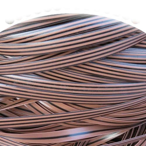 ZIUSFAC Synthetisches Rattan-Reparaturmaterial Für Terrassenmöbel Weiden-Reparaturmaterial 60 M PE Rattan Flaches Kunststoff Gewebtes Rattan(4 Black) von ZIUSFAC