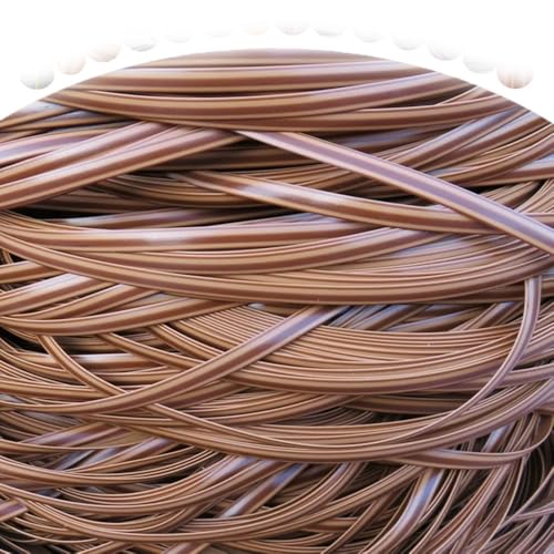 ZIUSFAC Synthetisches Rattan-Reparaturmaterial Für Terrassenmöbel Weiden-Reparaturmaterial 60 M PE Rattan Flaches Kunststoff Gewebtes Rattan(Brown) von ZIUSFAC