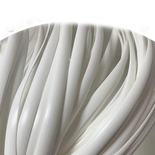 ZIUSFAC Synthetisches Rattan-Reparaturmaterial Für Terrassenmöbel Weiden-Reparaturmaterial 60 M PE Rattan Flaches Kunststoff Gewebtes Rattan(White) von ZIUSFAC