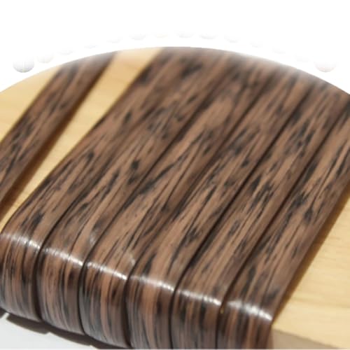 ZIUSFAC Synthetisches Rattan-Reparaturmaterial Für Terrassenmöbel Weiden-Reparaturmaterial 60 M PE Rattan Flaches Kunststoff Gewebtes Rattan(Wood Grain Brown) von ZIUSFAC