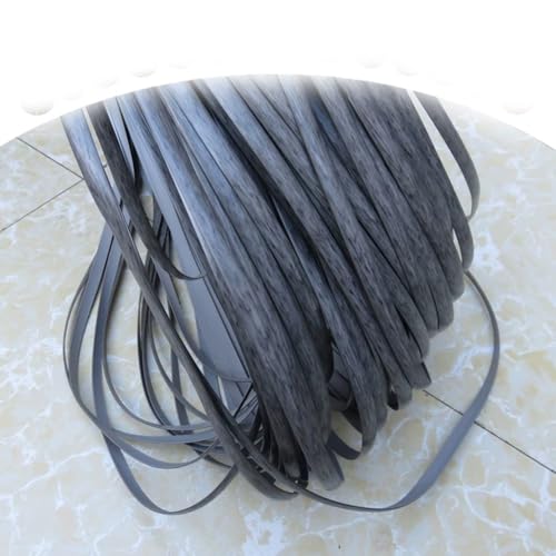 ZIUSFAC Synthetisches Rattan-Reparaturmaterial Für Terrassenmöbel Weiden-Reparaturmaterial 60 M PE Rattan Flaches Kunststoff Gewebtes Rattan(Wood Grain Gray) von ZIUSFAC