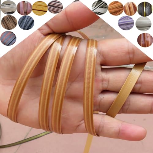 ZIUSFAC Weiß Wicker Repair Material Kit Kunststoff Gewebtes Rattan-Reparaturmaterial Flaches RattanstäBchen Reparaturmaterial Für Gartenmöbel(3 Yellow) von ZIUSFAC