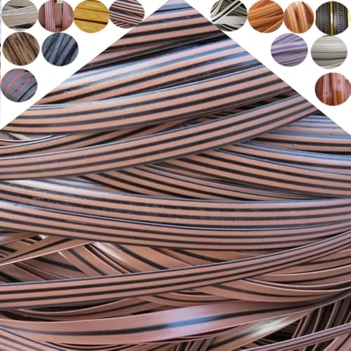 ZIUSFAC Weiß Wicker Repair Material Kit Kunststoff Gewebtes Rattan-Reparaturmaterial Flaches RattanstäBchen Reparaturmaterial Für Gartenmöbel(4 Black) von ZIUSFAC