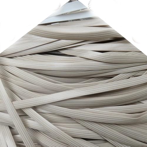 ZIUSFAC Weiß Wicker Repair Material Kit Kunststoff Gewebtes Rattan-Reparaturmaterial Flaches RattanstäBchen Reparaturmaterial Für Gartenmöbel(Beige) von ZIUSFAC