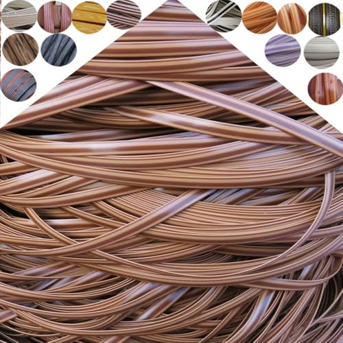 ZIUSFAC Weiß Wicker Repair Material Kit Kunststoff Gewebtes Rattan-Reparaturmaterial Flaches RattanstäBchen Reparaturmaterial Für Gartenmöbel(Brown) von ZIUSFAC