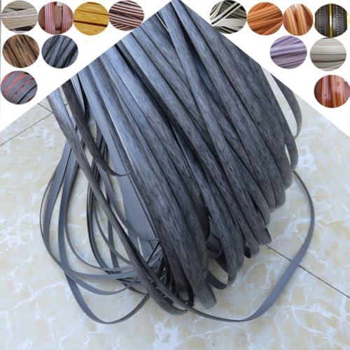 ZIUSFAC Weiß Wicker Repair Material Kit Kunststoff Gewebtes Rattan-Reparaturmaterial Flaches RattanstäBchen Reparaturmaterial Für Gartenmöbel(Wood Grain Gray) von ZIUSFAC