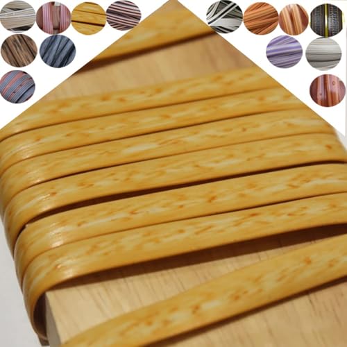 ZIUSFAC Weiß Wicker Repair Material Kit Kunststoff Gewebtes Rattan-Reparaturmaterial Flaches RattanstäBchen Reparaturmaterial Für Gartenmöbel(Wood Grain Yellow) von ZIUSFAC