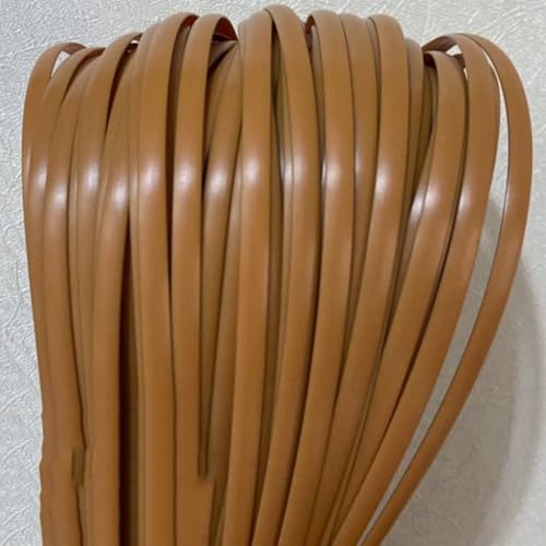 ZIUSFAC Weiß Wicker Repair Material Terrassenmöbel Rattan-Reparaturmaterial Flaches Kunststoff Flechtmaterial PE Weiden-Reparaturmaterial 60m(Brown) von ZIUSFAC