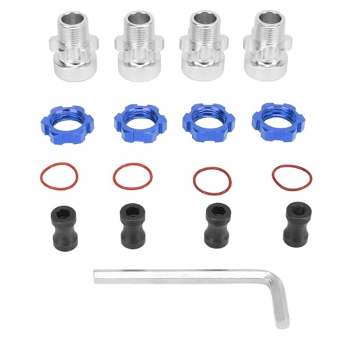 Aluminiumlegierung RC Hex Adapter Professional 12 mm bis 17 mm Radadapter für Traxxas Slash Rostler Stampede RC -Autos (Blau) von ZIXINNKC