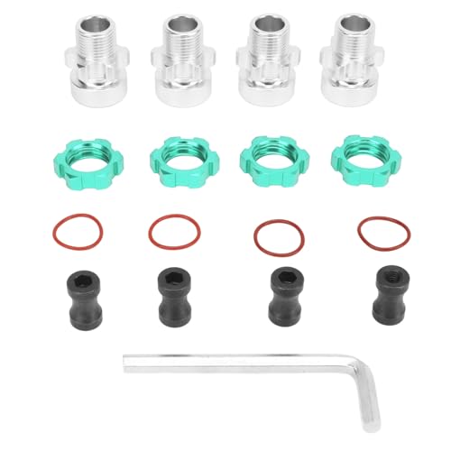 Aluminiumlegierung RC Hex Adapter Professional 12 mm bis 17 mm Radadapter für Traxxas Slash Rostler Stampede RC -Autos (Grün) von ZIXINNKC