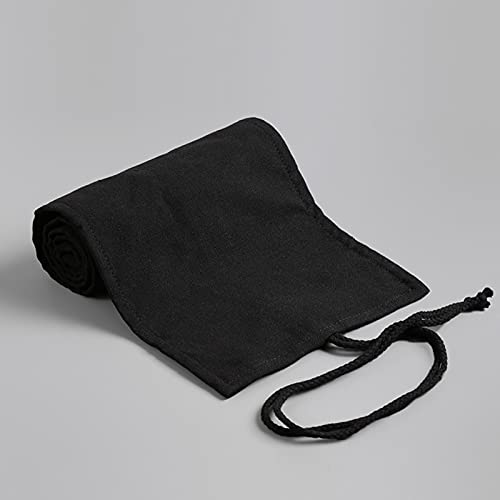 Canvas Pinselhalter Rollen Sie Bleistiftstiftbeutel 48 Slots Schwarze Leinwandbeutel für Künstler Studenten (24 Slots) von ZIXINNKC
