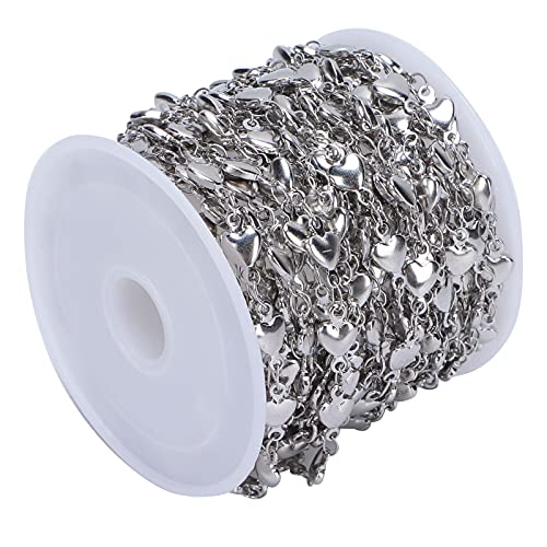 DIY -Pfirsich -Herz -Bordkette aus rostfreiem Stahl für Schmuckstahl 5m/Rolle von ZIXINNKC