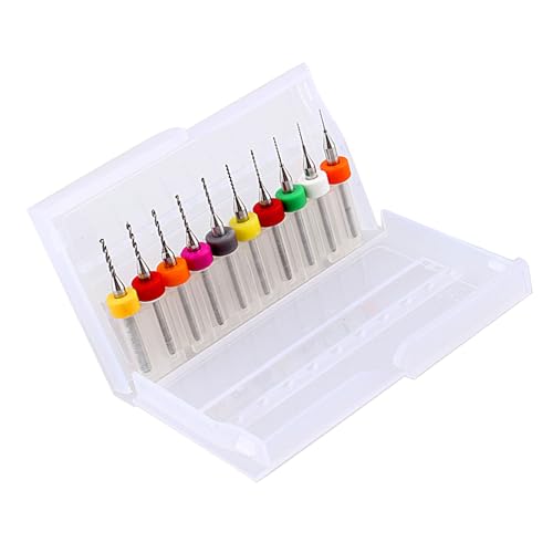 Foret Modelisme Bohrer-Set, Bohrmaschine, Wolframkarbid, Spiralbohrer, Mini-Leiterplatte, Daumenbohrer, 10 Stück Foret Modelisme Bohrer-Set, Bohrmaschine, Wolframkarbid, Spiralbohrer, Mini-Leiterplatte, Daumenbohrer, 10 Stück von ZIZEV