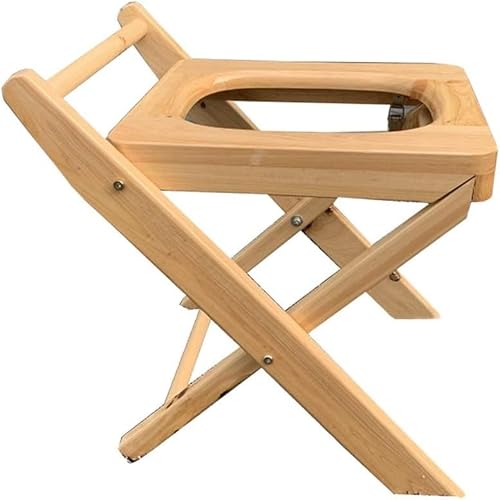 ZJGFCB Klappende Kommode Alle Massiven Holz -klapptoilettenstuhl, Tragbarer Camping -toilettenhocker, Mobiler Badezimmer Duschstuhl Für Behinderte Menschen ältere Menschen(Size:35cm) von ZJGFCB