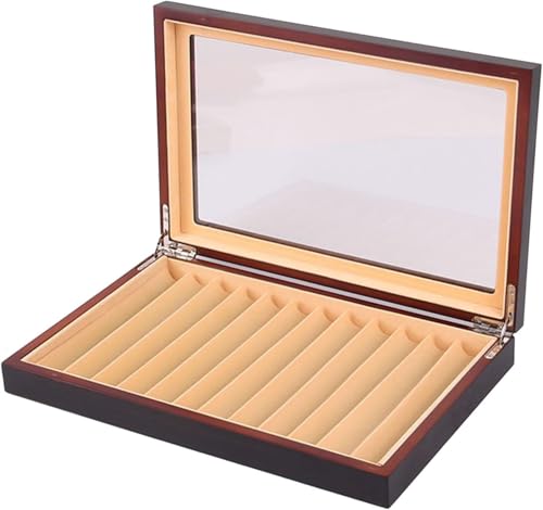 ZJGFCB Stift-Präsentationsbox aus Holz, große Organizer-Box mit Schublade und Glasfenster zum Sammeln von Stiften, ideale Aufbewahrungslösung für Männer, Väter, Freunde (Größe: 1 Schicht - 12 Fächer ZJGFCB Stift-Präsentationsbox aus Holz, große Organizer-Box mit Schublade und Glasfenster zum Sammeln von Stiften, ideale Aufbewahrungslösung für Männer, Väter, Freunde (Größe: 1 Schicht - 12 Fächer von ZJGFCB