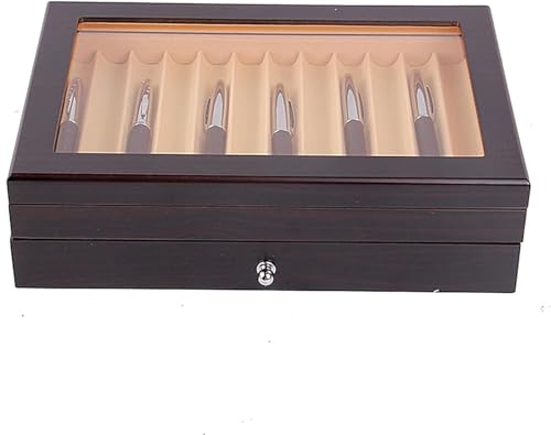 ZJGFCB Stift-Präsentationsbox aus Holz, große Organizer-Box mit Schublade und Glasfenster zum Sammeln von Stiften, ideale Aufbewahrungslösung für Männer, Väter, Freunde (Größe: 2 Ebenen, 23 Fächer ZJGFCB Stift-Präsentationsbox aus Holz, große Organizer-Box mit Schublade und Glasfenster zum Sammeln von Stiften, ideale Aufbewahrungslösung für Männer, Väter, Freunde (Größe: 2 Ebenen, 23 Fächer von ZJGFCB
