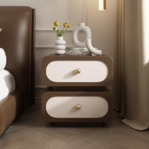 Moderner minimalistischer Nachttisch aus Massivholz für das Schlafzimmer, weißer Nachttisch für das Schlafzimmer mit Schubladen, Kommode für das Schlafzimmer, Nachttisch aus Holz, Aufbewahrungsschran von ZJHESXV