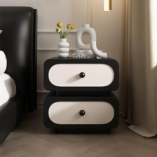 Moderner minimalistischer Nachttisch aus Massivholz für das Schlafzimmer, weißer Nachttisch für das Schlafzimmer mit Schubladen, Kommode für das Schlafzimmer, Nachttisch aus Holz, Aufbewahrungsschran von ZJHESXV
