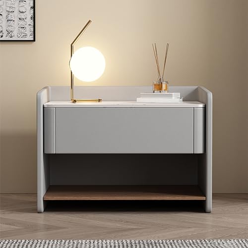 Moderner minimalistischer Nachttisch aus Massivholz für das Schlafzimmer mit Schieferplatte, weiße Kommode für das Schlafzimmer, Schubladenschrank, Nachttisch aus Holz, Beistelltisch, Schlafzimmersch Moderner minimalistischer Nachttisch aus Massivholz für das Schlafzimmer mit Schieferplatte, weiße Kommode für das Schlafzimmer, Schubladenschrank, Nachttisch aus Holz, Beistelltisch, Schlafzimmersch von ZJHESXV