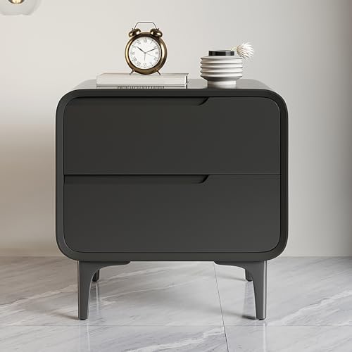 Moderner minimalistischer Nachttisch aus Massivholz für das Schlafzimmer mit Schubladen, Kommode für das Schlafzimmer, Nachttisch aus Holz, Schubladenschrank, grauer Nachttisch, Aufbewahrungsschrank von ZJHESXV