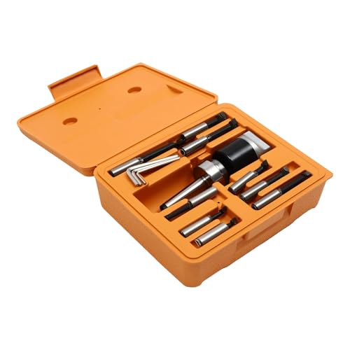 ZJHESXV Ausdrehkopf Set MK2 M10 Ø50mm Bohrkopf Ausdrehkopf Set mit 9 Stück Langweiliger Stangen in Verschiedenen Größen mit Aufbewahrungsbox F1-12 50mm für Fräsmaschine Bohrmaschinen ZJHESXV Ausdrehkopf Set MK2 M10 Ø50mm Bohrkopf Ausdrehkopf Set mit 9 Stück Langweiliger Stangen in Verschiedenen Größen mit Aufbewahrungsbox F1-12 50mm für Fräsmaschine Bohrmaschinen von ZJHESXV