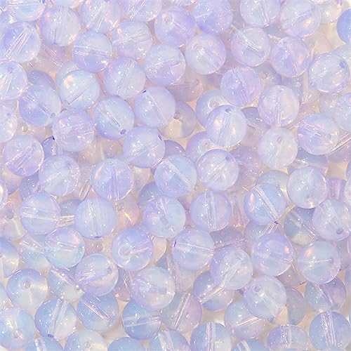 Bunte runde lose Perlen für den Sommer, niedliche Glas-Kristall-Abstandshalter für Armbänder, Bastelzubehör, Violett, Rosa, 10 mm, 600 Stück von ZJHHAAKZZZZZZZ
