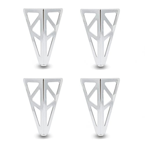 4 Stück Ersatz Metall Möbelfüße, Dreieck Gold Möbel Möbelfüsse, DIY Tischbeine Schrankfüsse, für Stühle, Schrank und Sofa, andere Möbelbeine,Silver von ZJING