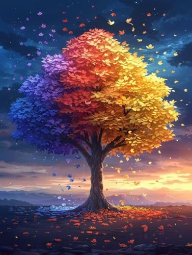 Baum Diamond Painting Erwachsene, 5D Diamant Painting Bilder Farbe Muster Design, Eckige Steine Diamond Art Kinder DIY Strass Stickerei Bastelset für Wanddeko Schlafzimmer, 80 x 110cm -zjn2506GD Baum Diamond Painting Erwachsene, 5D Diamant Painting Bilder Farbe Muster Design, Eckige Steine Diamond Art Kinder DIY Strass Stickerei Bastelset für Wanddeko Schlafzimmer, 80 x 110cm -zjn2506GD von ZJNBBDOU