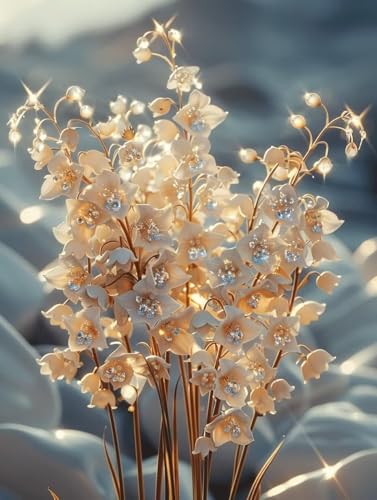 Diamond Painting Blume, Anlage Diamond Painting Erwachsene Groß XXL 90x120cm, 5D DIY Eckige Steine Diamant Malerei Bilder Erwachsene Mosaik Bastelset für Zimmer Deko Wohnzimmer, Geschenke -zjn2506M2 von ZJNBBDOU
