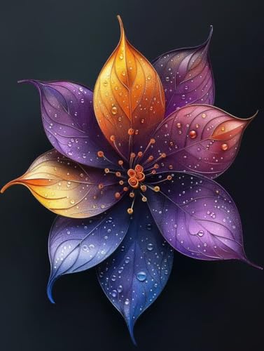Diamond Painting Blume, Farbe Diamond Painting Erwachsene Groß XXL (30x40cm), 5D DIY Eckige Steine Diamant Malerei Bilder Erwachsene Mosaik Bastelset für Zimmer Deko Wohnzimmer, Geschenke -zjn250628 von ZJNBBDOU