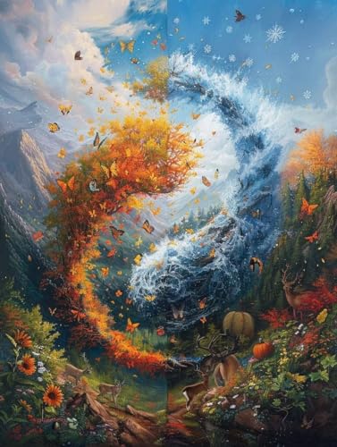Diamond Painting Natur, Landschaft Diamond Painting Erwachsene Groß XXL (30x40cm), 5D DIY Eckige Steine Diamant Malerei Bilder Erwachsene Mosaik Bastelset für Deko Wohnzimmer, Geschenke -zjn25069B von ZJNBBDOU