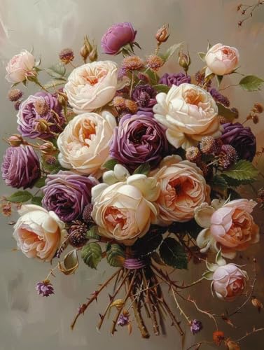 Diamond Painting Rose, Blume Diamond Painting Erwachsene Groß XXL (80x110cm), 5D DIY Eckige Steine Diamant Malerei Bilder Erwachsene Mosaik Bastelset für Zimmer Deko Wohnzimmer, Geschenke -zjn250636 von ZJNBBDOU