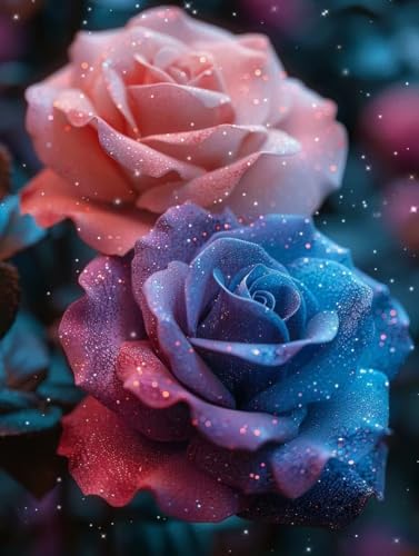 Diamond Painting Rose, Blume Diamond Painting Erwachsene Groß XXL (80x110cm), 5D DIY Eckige Steine Diamant Malerei Bilder Erwachsene Mosaik Bastelset für Zimmer Deko Wohnzimmer, Geschenke -zjn2506Y8 von ZJNBBDOU